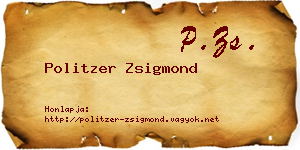 Politzer Zsigmond névjegykártya